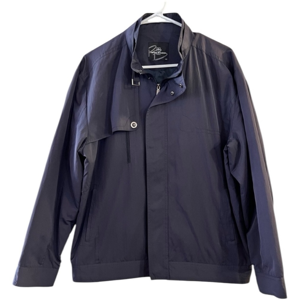 Vintage Pierre Balmain Paris Mens Golf Jacket Blue Pockets Lined Performance Med